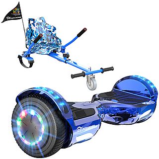 Hoverboard  - XP10 Hoverboards con Asiento para niños y Adultos, Hoverboards con Música Bluetooth y Luces LED EVERCROSS, 15 km/hkm/h, 4000 mAh, 150 W, 100 kg, Azul