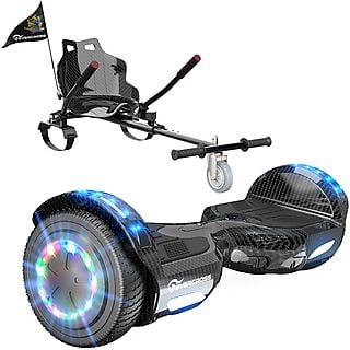 Hoverboard  - XP10 Hoverboards con Asiento para niños y Adultos, Hoverboards con Música Bluetooth y Luces LED EVERCROSS, 15 km/hkm/h, 4000 mAh, 150 W, 100 kg, Negro