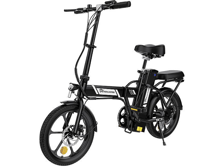 EVERCROSS TECH EK5 Faltbares E Bike,36V 8.4Ah Abnehmbarer Akku Citybike (Laufradgröße: 16 Zoll, Unisex-Rad, 302.4 Wh, Schwarz)