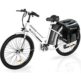 Bicicleta de ciudad  - Bicicleta eléctrica EK8 de 26 PULGADAS, 2 modos de conducción, motor de 250 W EVERCROSS, 250W, 25 km/hkm/h, Blanco