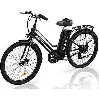 Bicicleta de ciudad  - Bicicleta eléctrica EK8 de 26 PULGADAS, 2 modos de conducción, motor de 250 W EVERCROSS TECH, 250W, 25 km/hkm/h, Negro