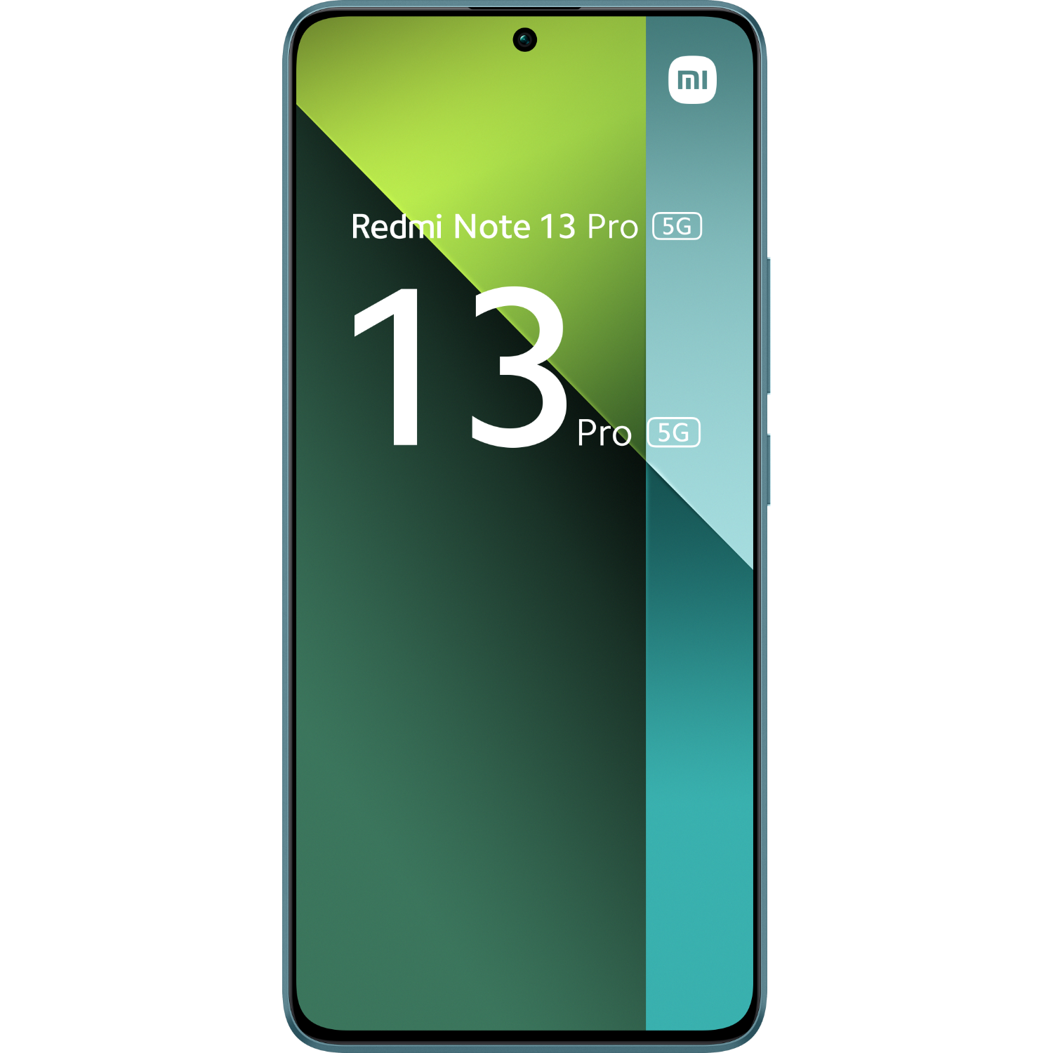Telefon redmi note 13 pro 5g, zielone i białe tło.