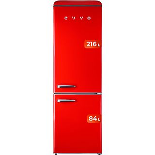 Frigorífico combi - EVVO F55R, Independiente, 192 cm, Rojo