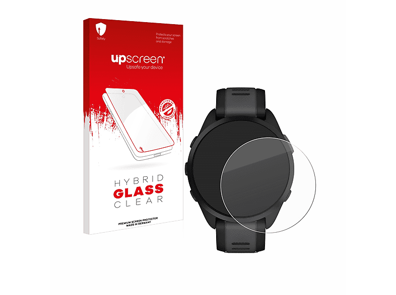 UPSCREEN Schutzglas Panzer Folie Glas klar Schutzfolie (für Garmin Forerunner 165)