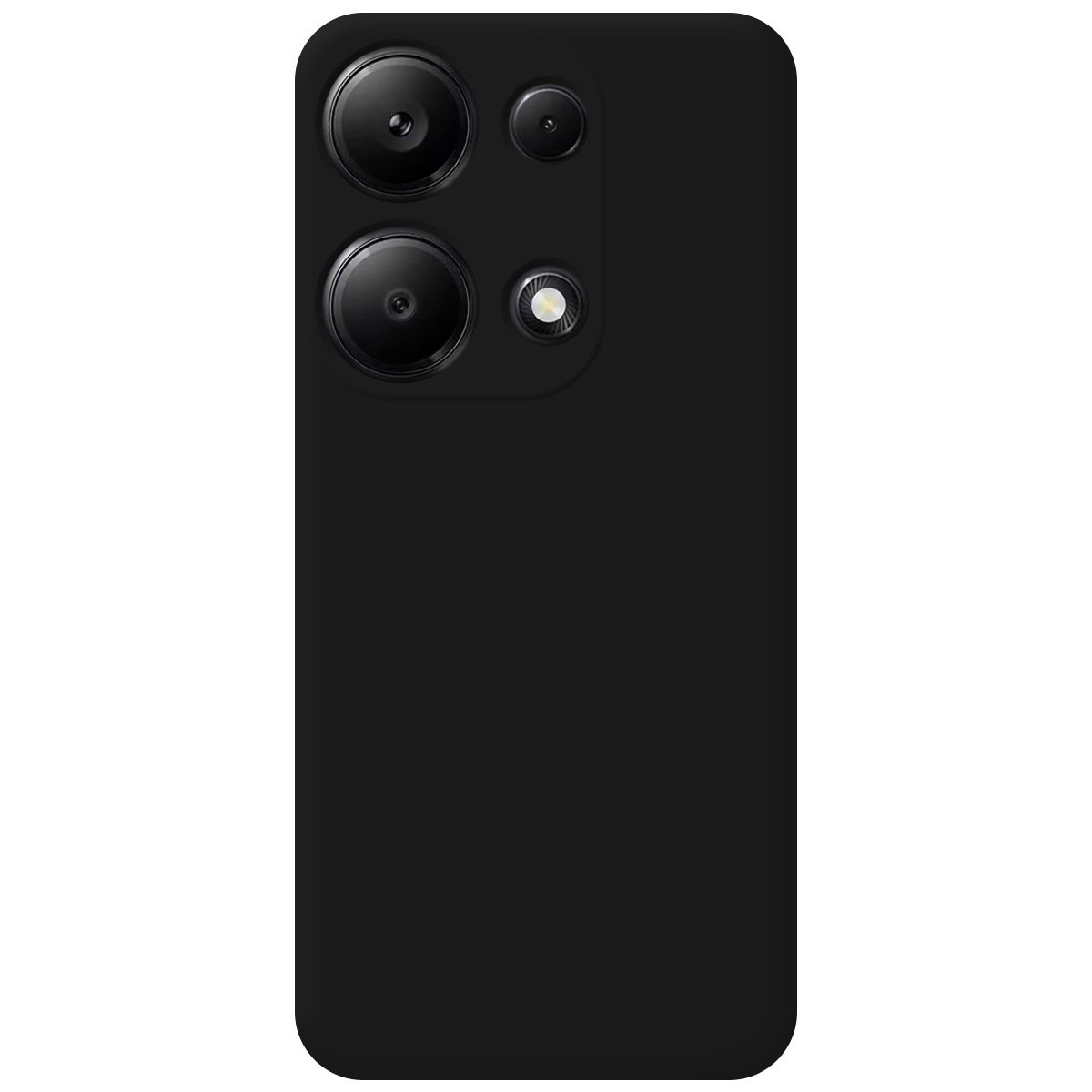 Custodia per telefono nera con tre obiettivi della fotocamera.