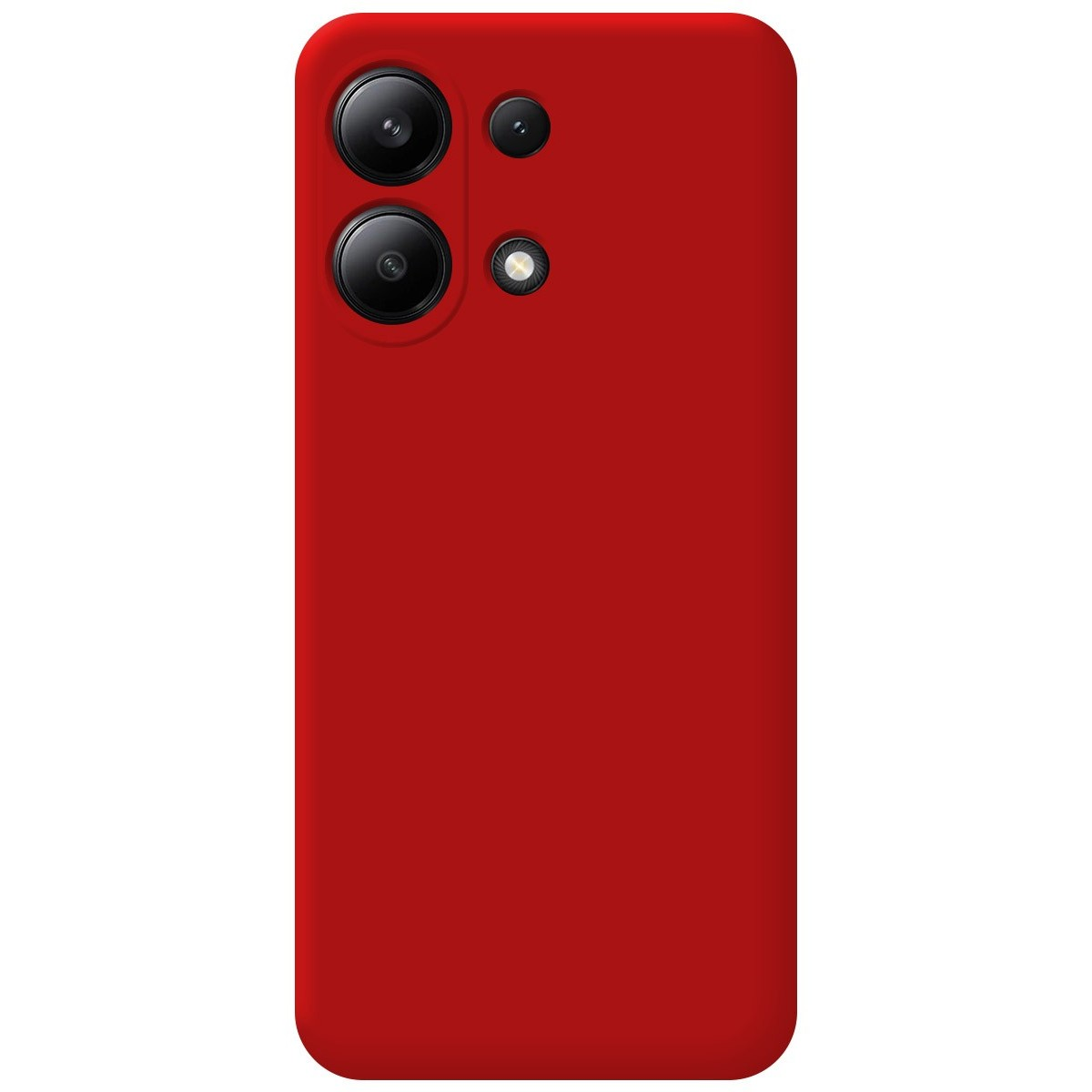 Custodia rossa per telefono con lenti della fotocamera.