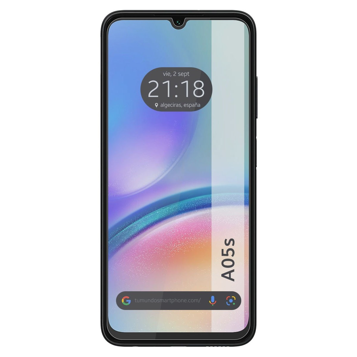 Uno schermo di smartphone che mostra ora e posizione.