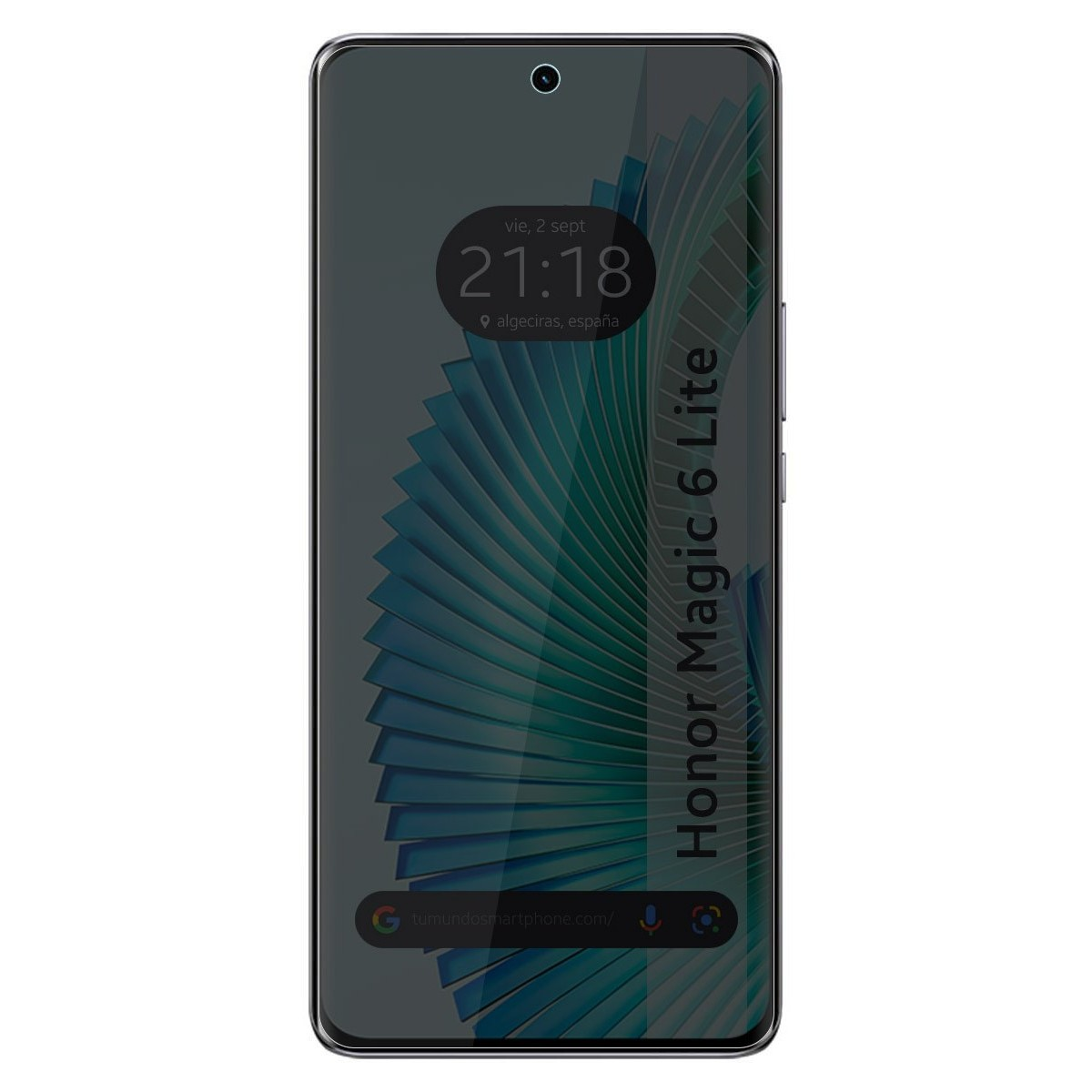 Schermo dello smartphone che mostra ora e data con testo "Honor Magic 6 Lite".