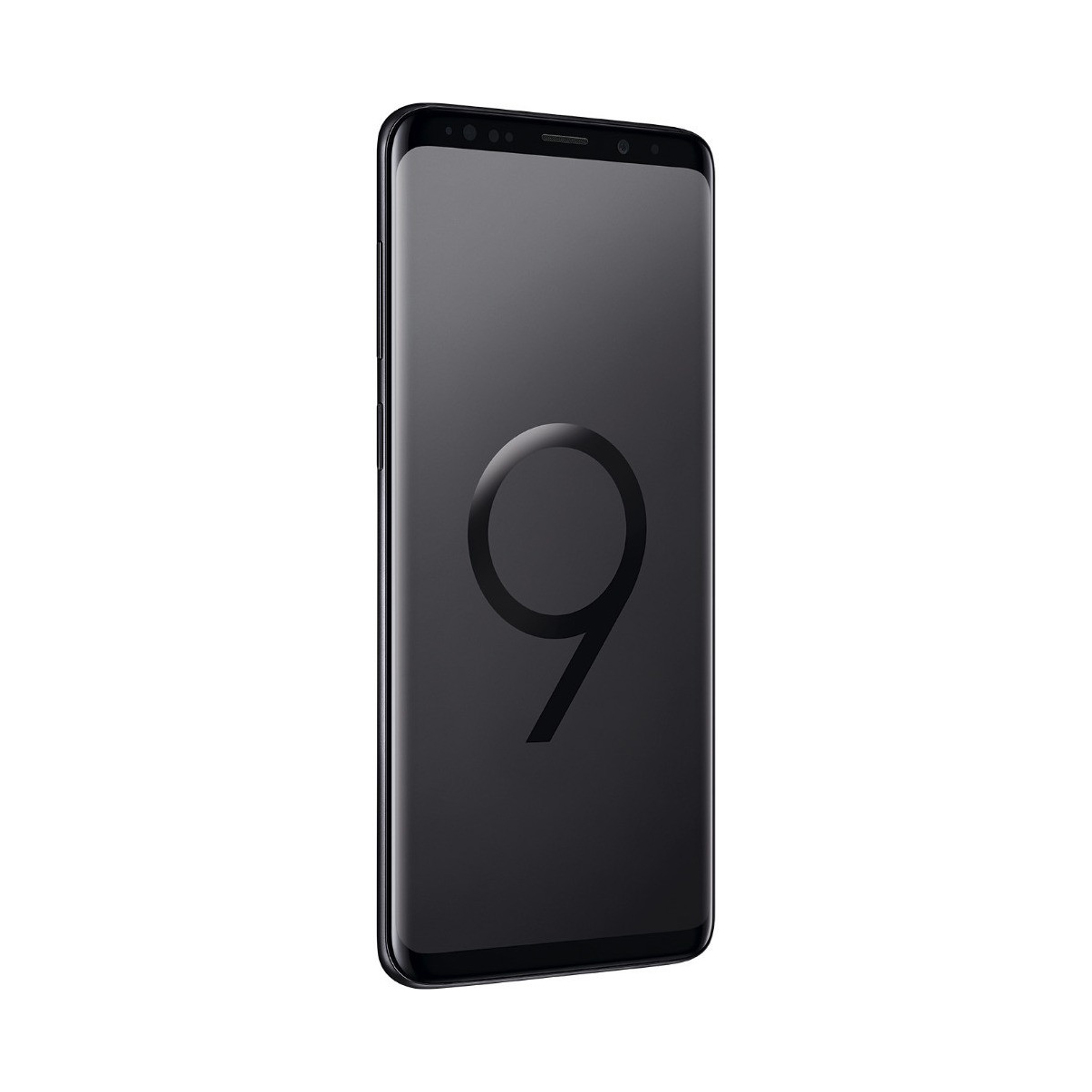 Schwarzes Smartphone mit einer großen Zahl 9 auf dem Bildschirm.