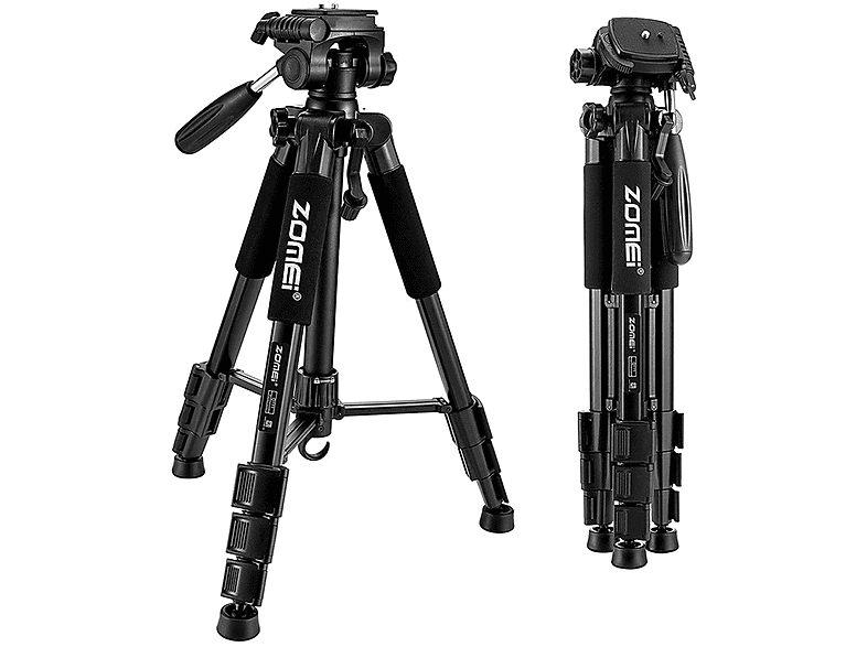 T'nB Fast Shot Stativ 1M63 Schwarz - Kompaktes Fotostativ Mit 3D-Kopf & Bis Zu 163cm Höhe