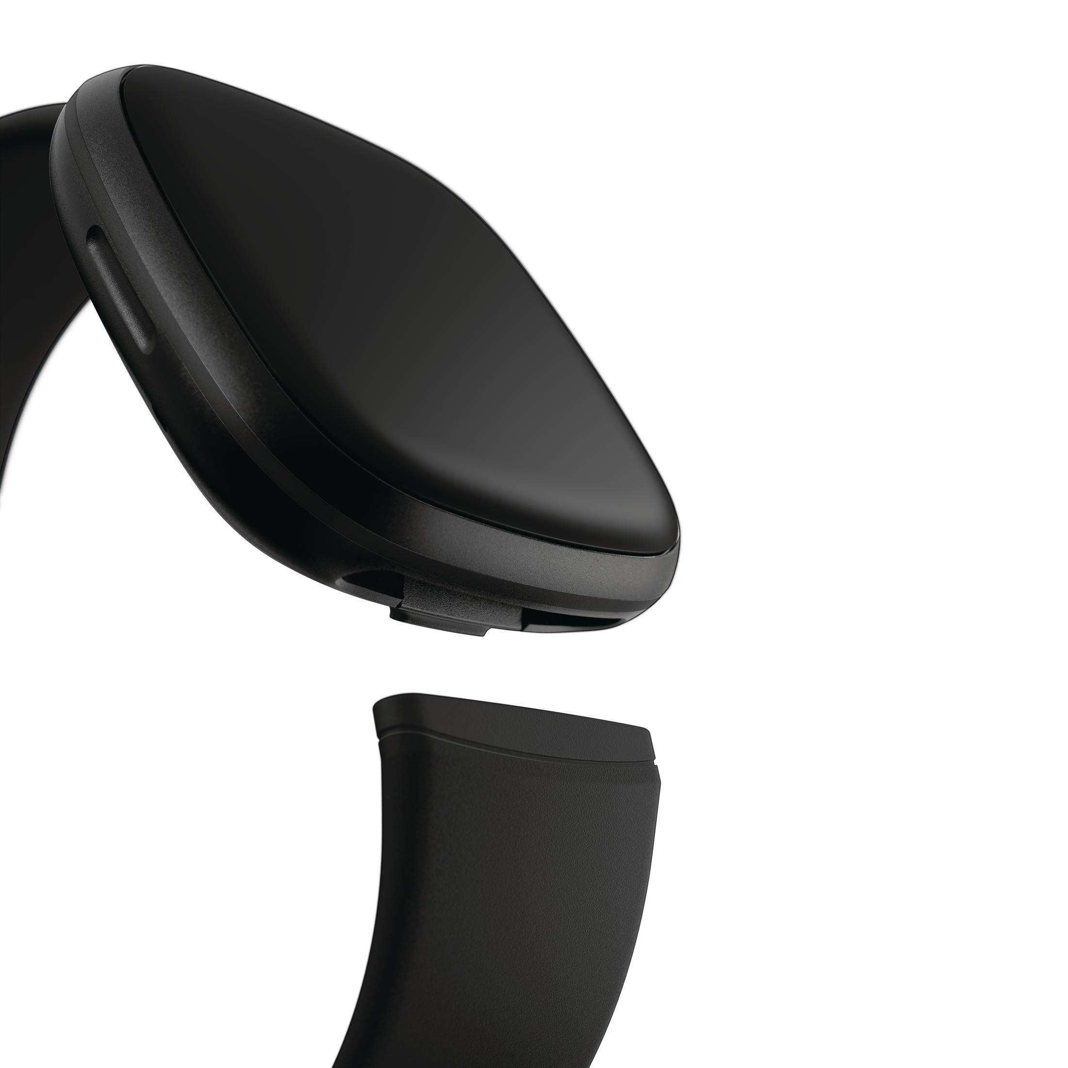 Schwarzes Wearable-Gerätearmband getrennt, Verbindungsbereich.