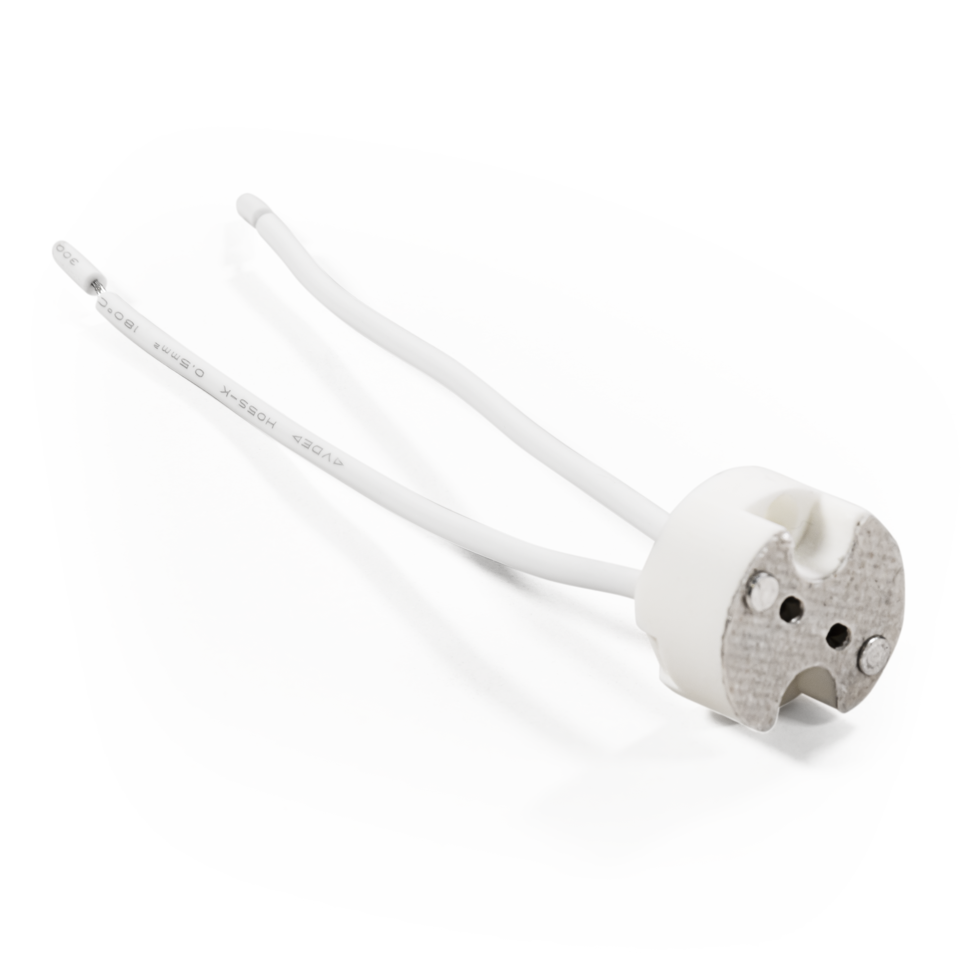 HEITRONIC Universale Keramikfassung Für G4, GU4, GU5.3, GY6.35 Halogenlampen - Mit 1,6m Kabel & AMP Stecker, 12V, IP20, Für Innenbereich