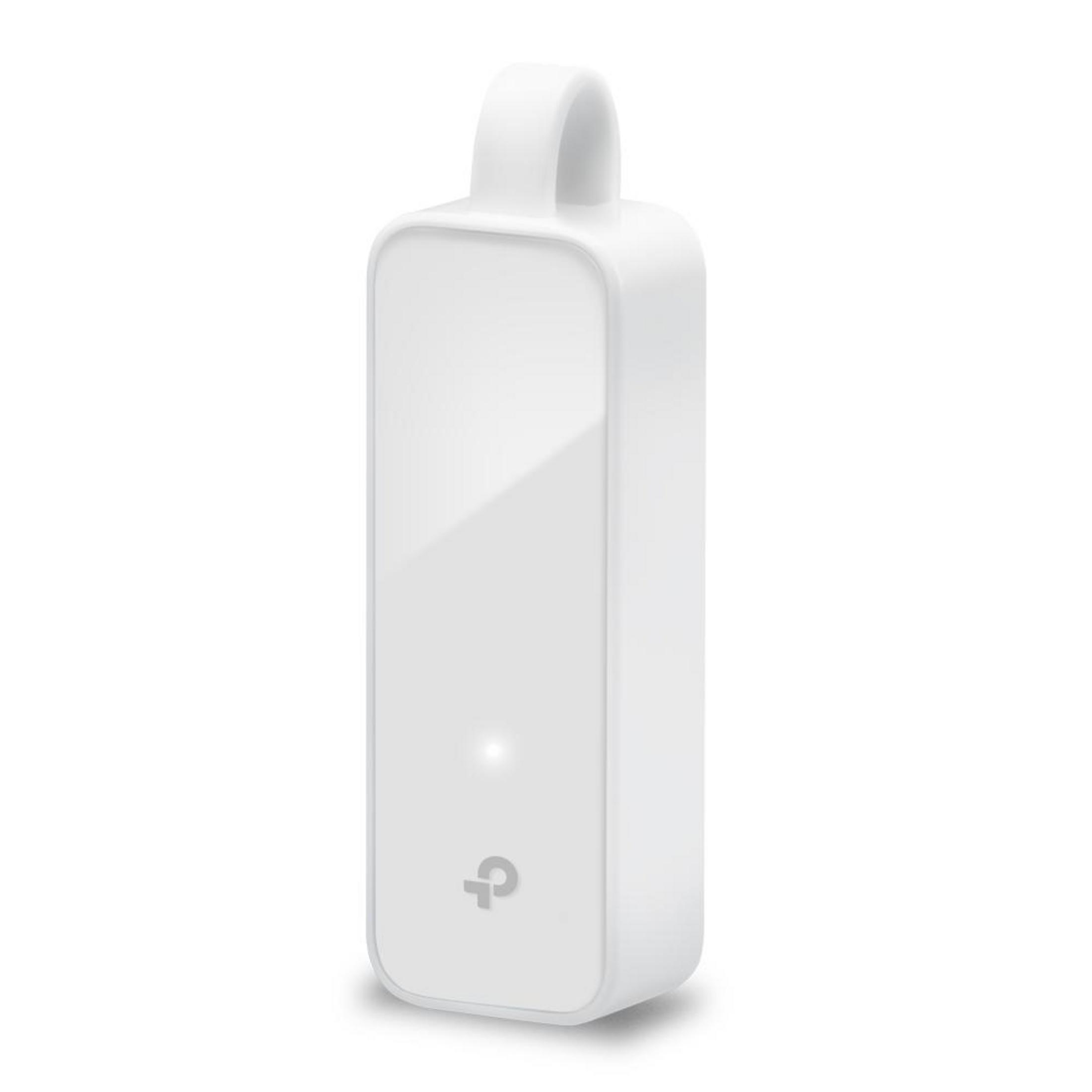 White USB network adapter with a rounded top.