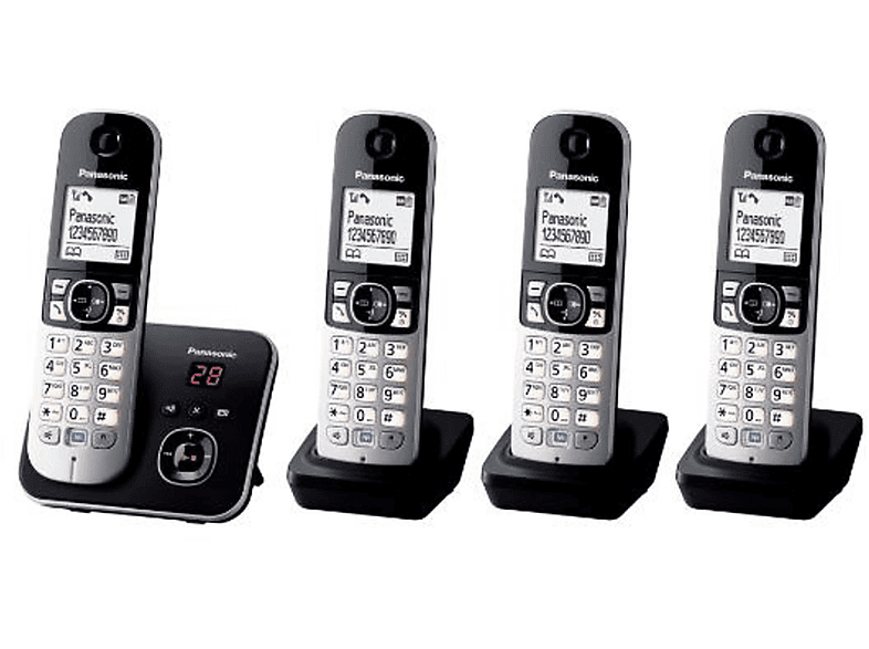 PANASONIC KX-TG 6824 GB SCHWARZ Schnurloses Telefon