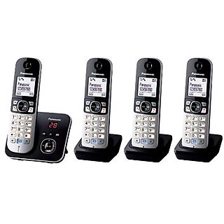 Teléfono inalámbrico - PANASONIC KX-TG6824GB, Análogo, Negro