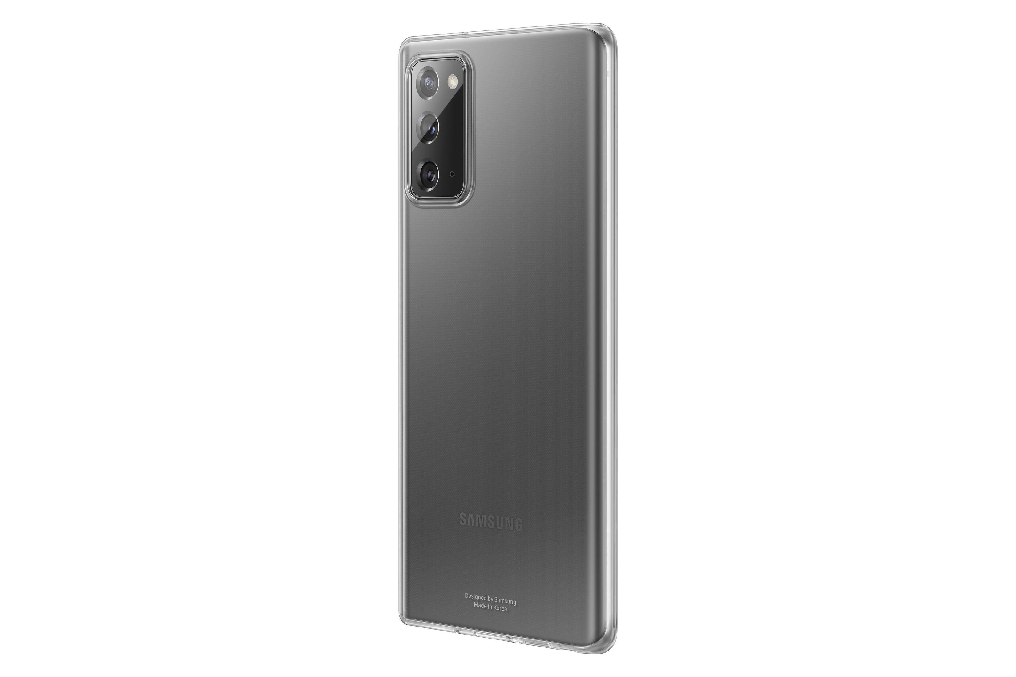 Rückansicht einer transparenten Samsung-Telefonhülle mit durchsichtigem Rücken.