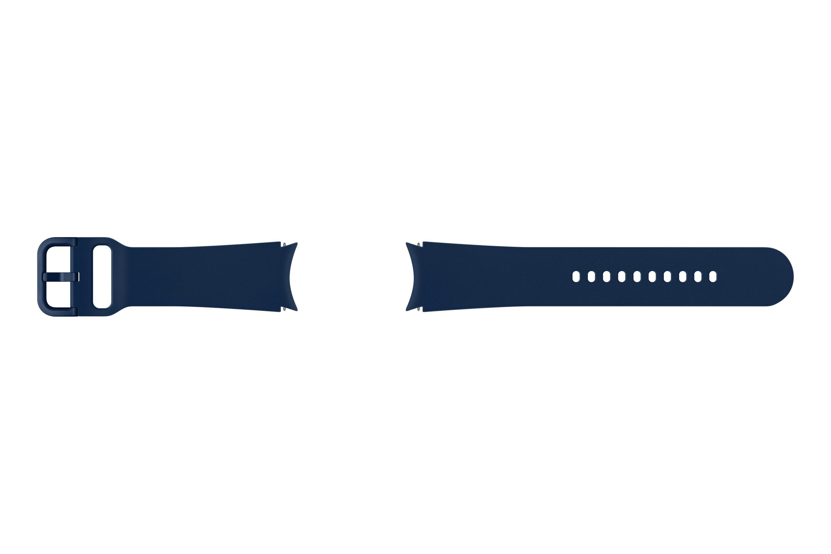 Dos correas de reloj inteligente azul oscuro con una hebilla.