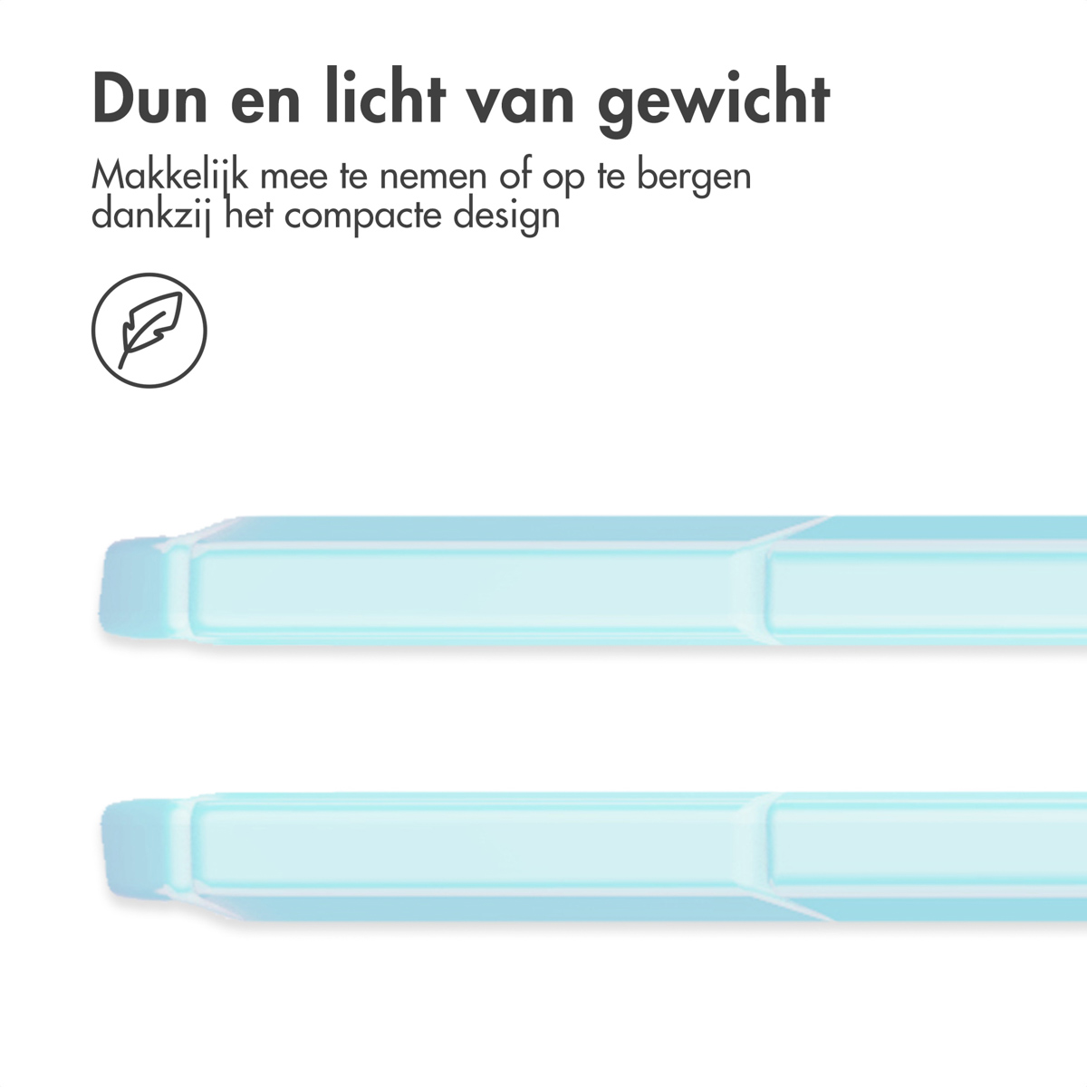 Two light blue tablet cases. They are thin and have a simple design. The background is white.