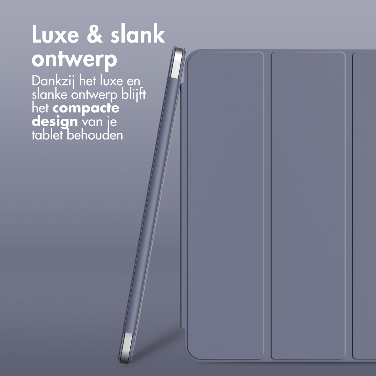 Tablet case, angled view, light grey color, close-up.