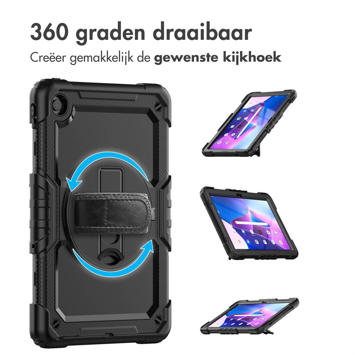 IMOSHION Tablet Cover met schouderstrap - Tablet Case 10.61 in Black