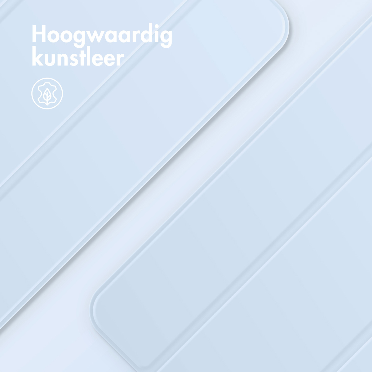 Three light blue tablet cases, an overhead shot.