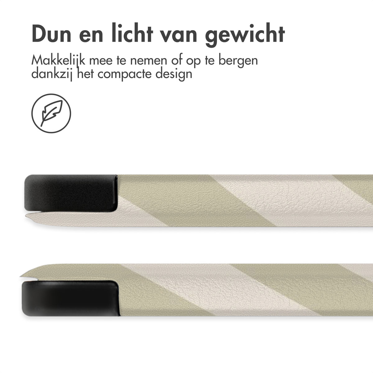Close-up of a tablet with a striped design.