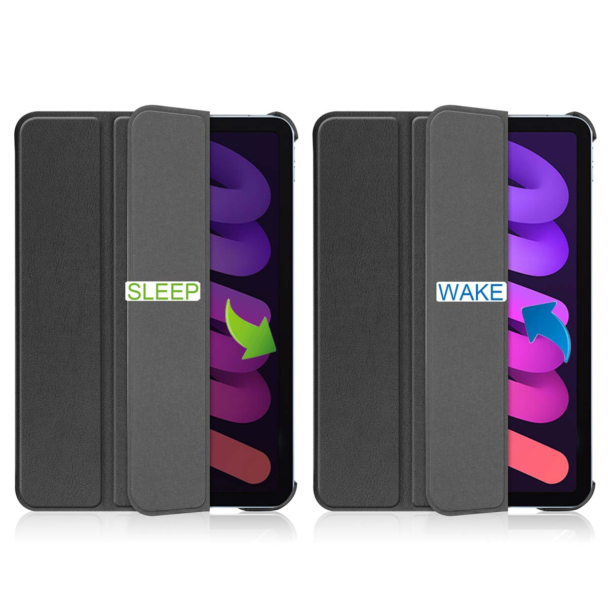 IMOSHION Trifold Bookcase - Tablet Case 8.3 in Black