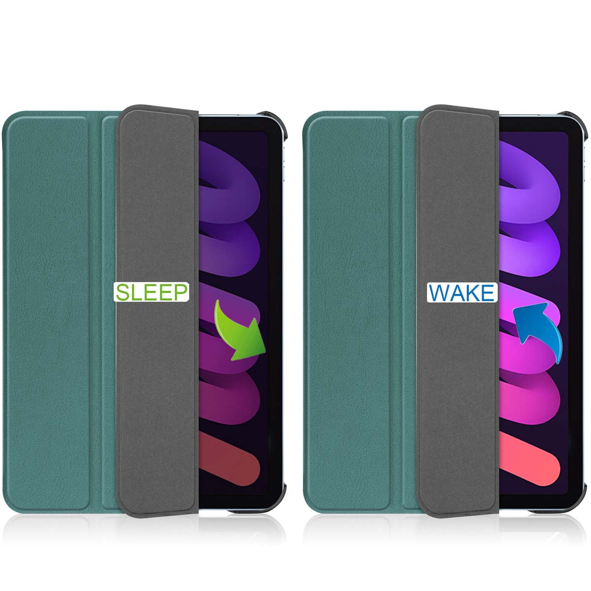 IMOSHION Trifold Bookcase - Tablet Case 8.3 in Dark Green