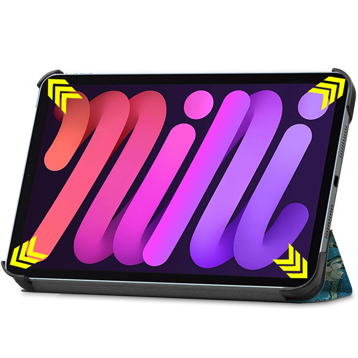 IMOSHION Design Trifold Bookcase geschikt voor Apple iPad Mini 7 (2024)/Apple iPad Mini 6 (2021) Tablethoes 8,3 inch Meerkleurig