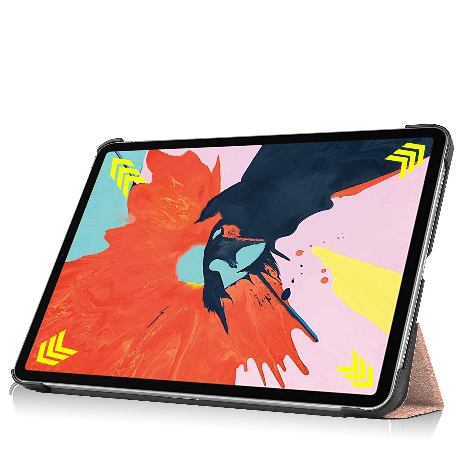 IMOSHION Trifold Schutzhülle Bookcover Tablethülle Bookcover für Apple Kunstleder, Rosa