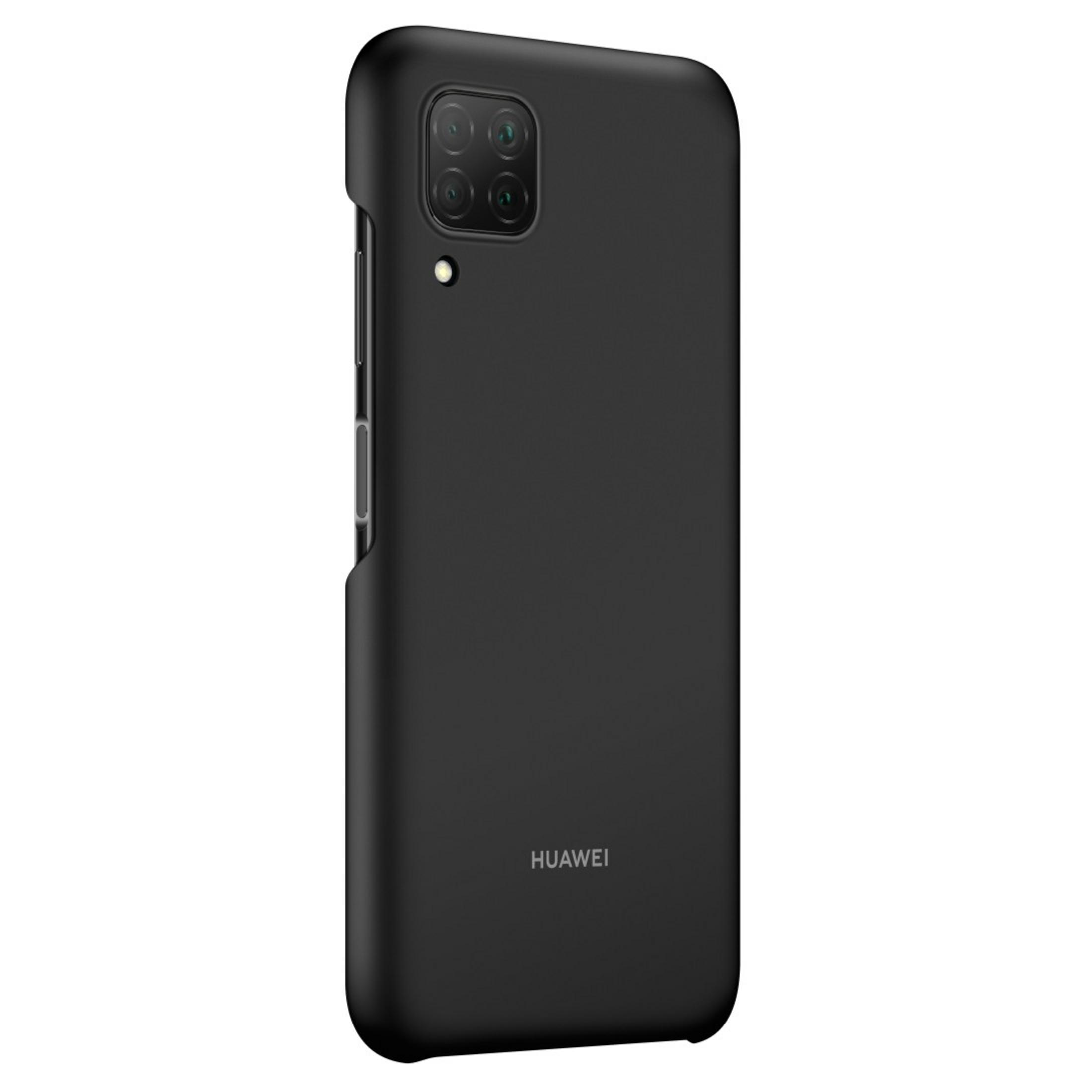 Coque de téléphone noire. L'arrière du téléphone est visible avec l'appareil photo.