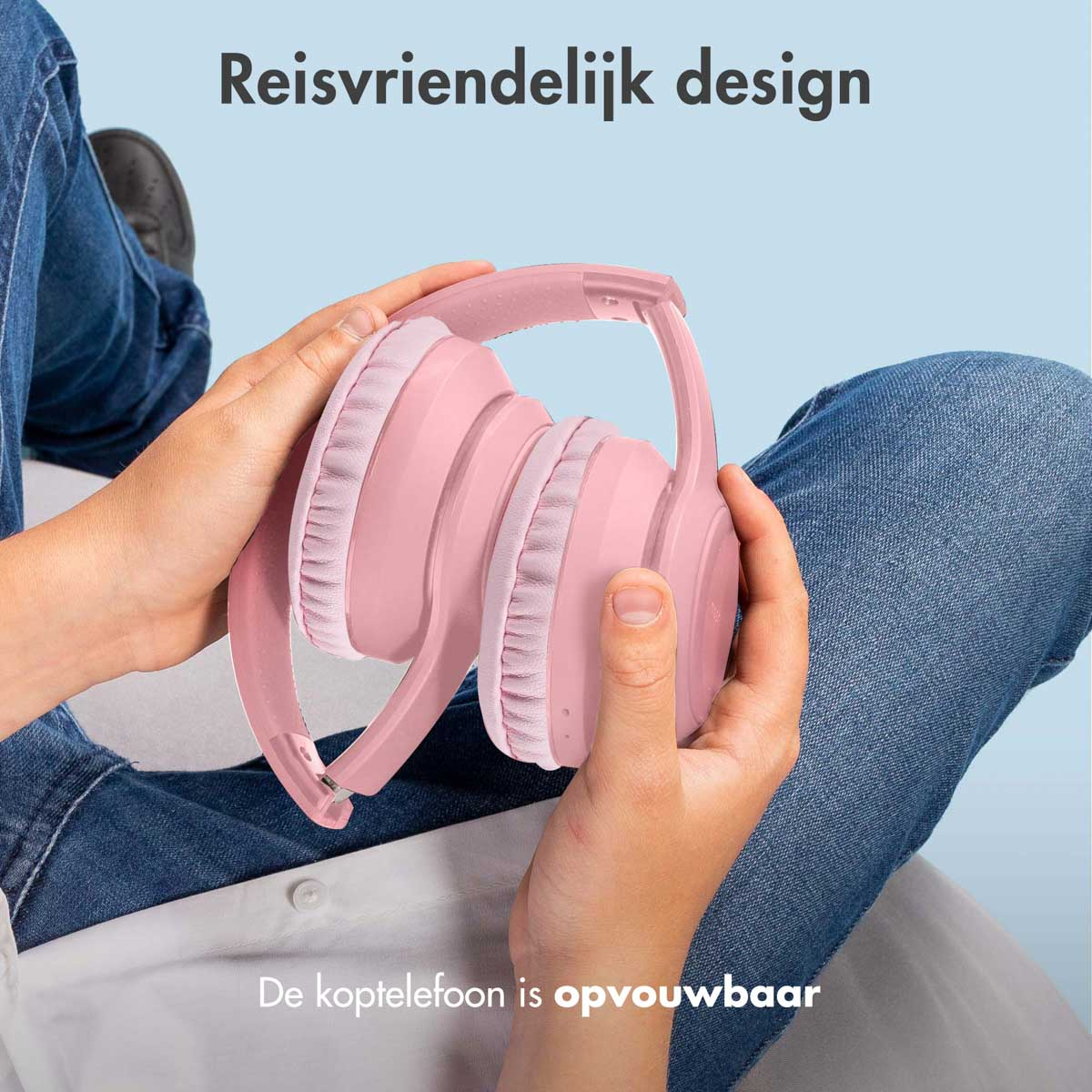 IMOSHION Children's headphones with LED lighting - AUX / Bluetooth Kids Over-ear Headphones Pink}