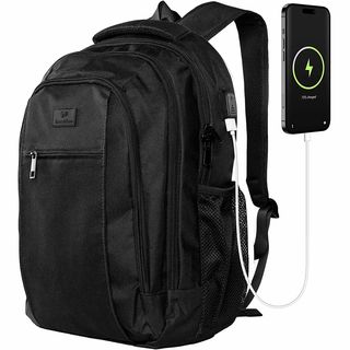 IMOSHION Laptop rugtas met USB-poort Rugzak met laptopvak 15,6 inch Zwart