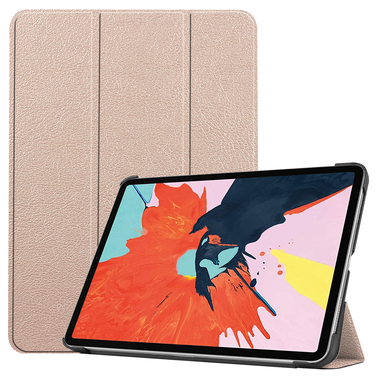 IMOSHION Trifold Schutzhülle Bookcover Tablethülle Bookcover für Apple Kunstleder, Gold