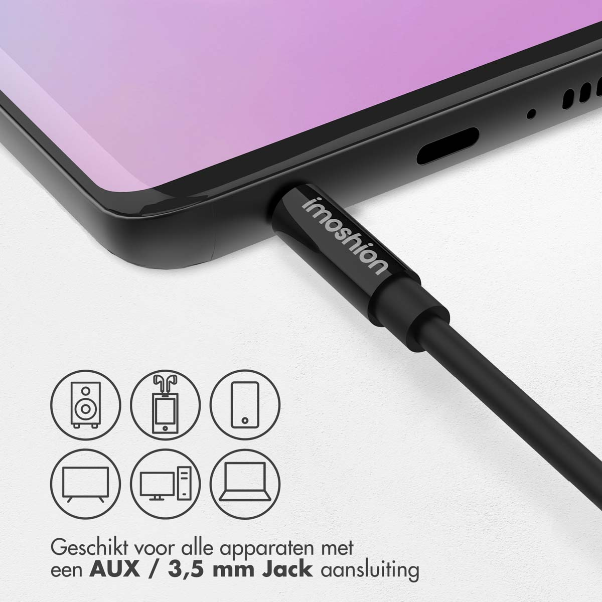 IMOSHION imoshion AUX cable - 3.5 mm / Jack audio cable - Male to male - 1 meter - Black Gimbal 1 m Black