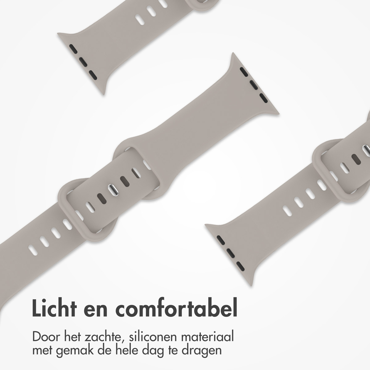 Three light brown watch bands. The bands are made of a soft, flexible material.