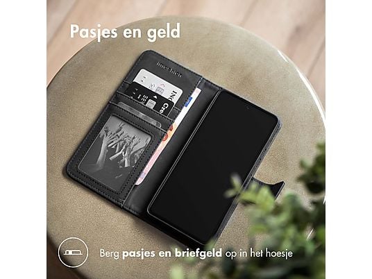 IMOSHION Luxe Bookcase Telefoonhoesje voor Samsung Galaxy A14 (4G),  Galaxy A14 (5G) Zwart