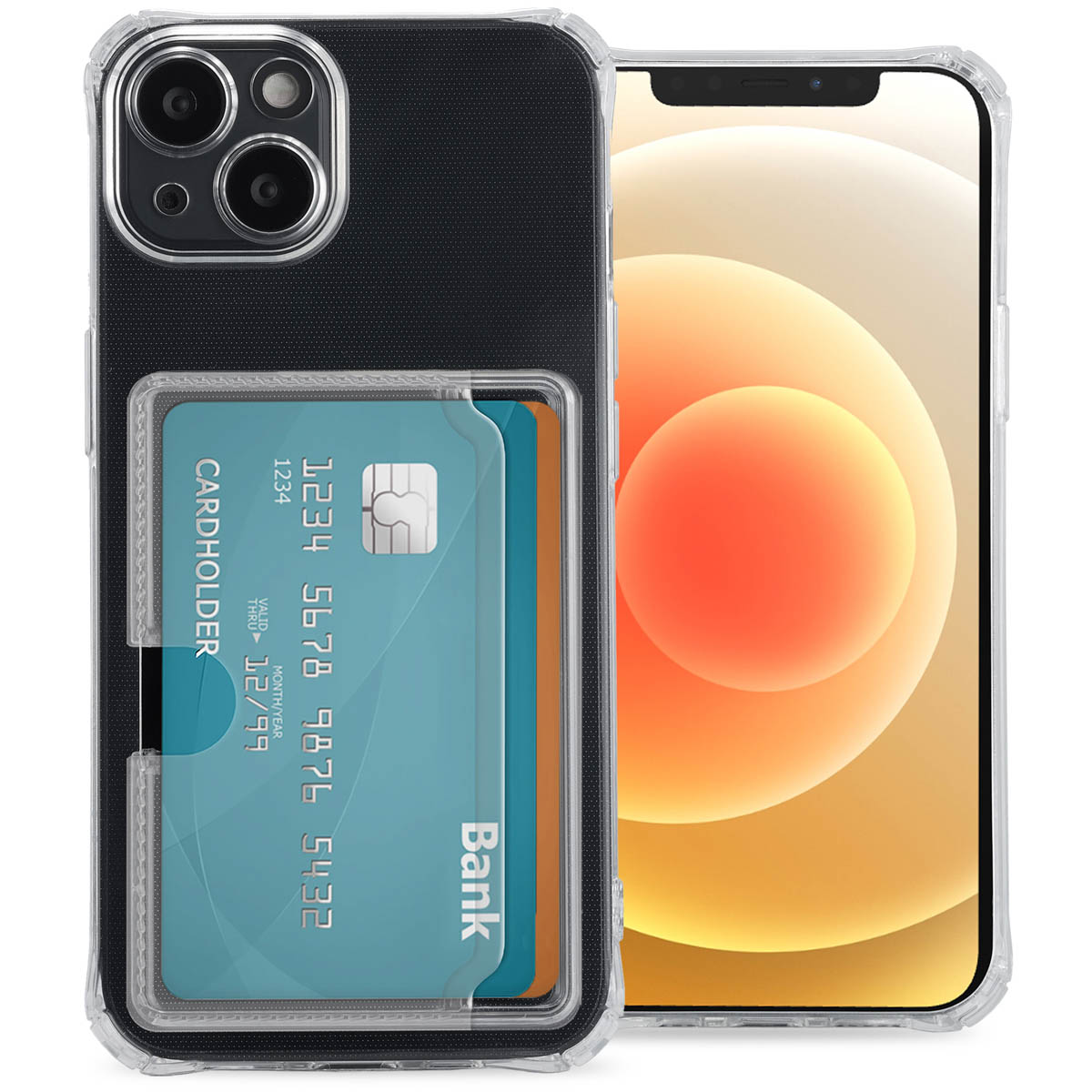 IMOSHION Softcase Backcover met pashouder 3.0, Backcover, Apple, iPhone 12, Transparent