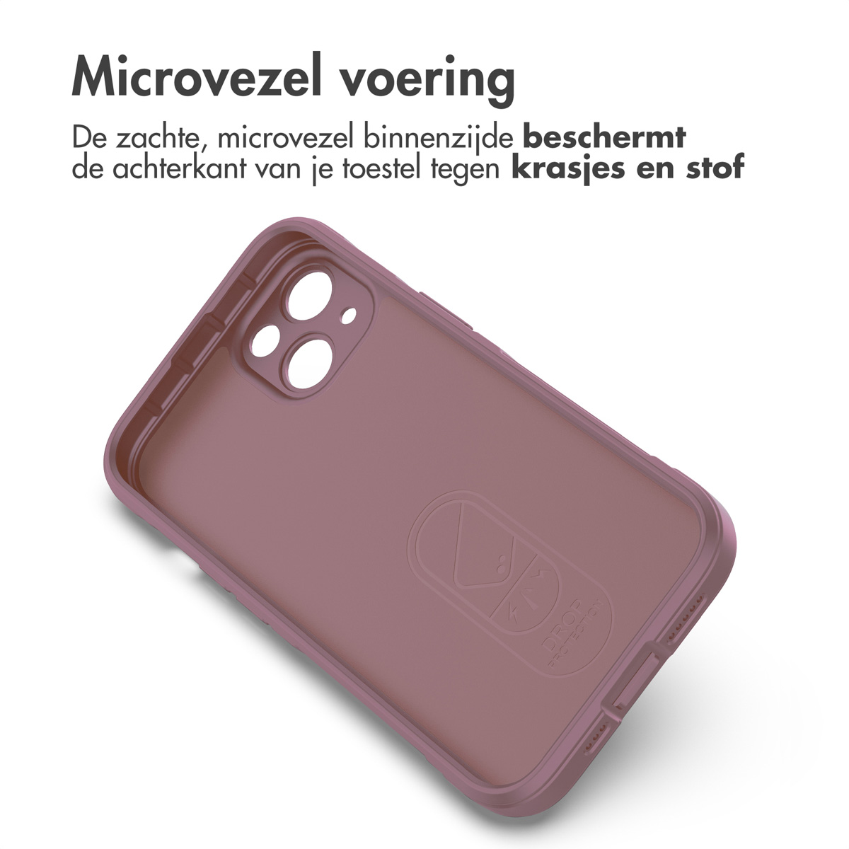 Nahaufnahme der Innenseite einer Handyhülle in Mauve.