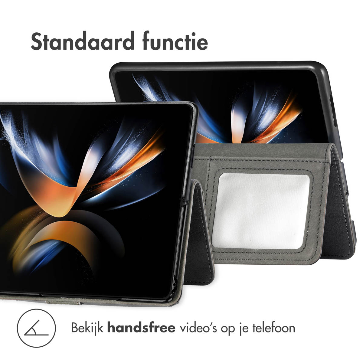 Un tablet in un supporto, che consente la visione di video a mani libere.