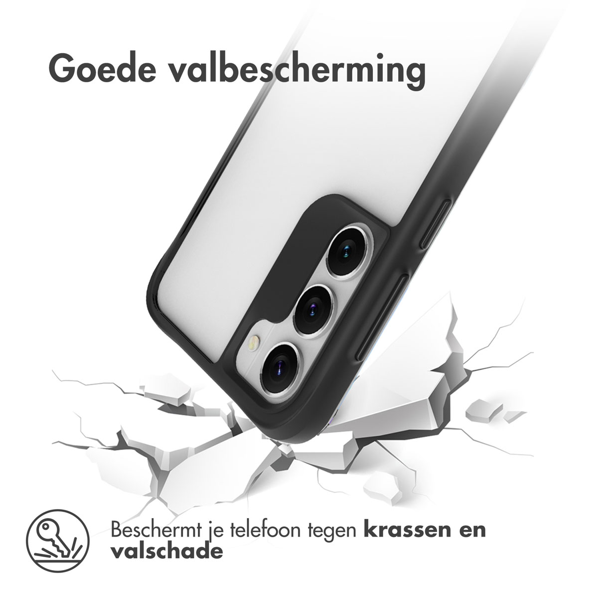 Coque de téléphone avec bonne protection contre les chutes, sol brisé.