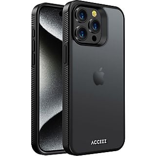 ACCEZZ Rugged Frosted Backcover Telefoonhoesje voor Apple iPhone 15 Pro Max Zwart