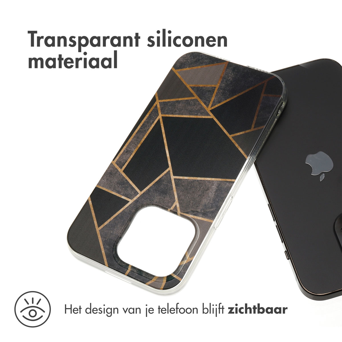Telefoonhoesje met geometrisch design. Het design van je telefoon blijft zichtbaar.