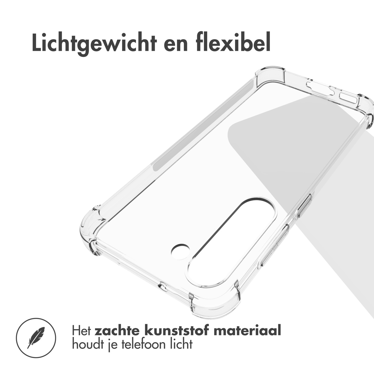 A transparent phone case, showing the view of a phone. It's lightweight and made of soft plastic.
