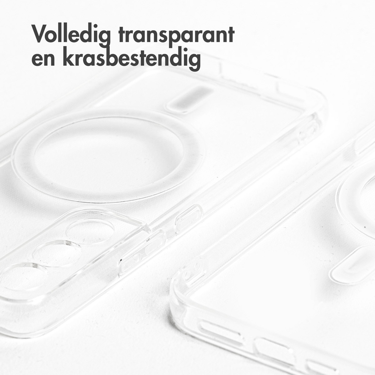 Transparante telefoonhoesjes met een helder ontwerp, dat de vorm laat zien. De hoesjes zijn krasbestendig.