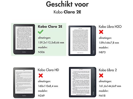 IMOSHION Slim Hard Case Sleepcover Bookcase zonder stand E-reader hoesje voor Tolino,Kobo Kobo Clara 2E, Tolino Shine 4 Donkerblauw