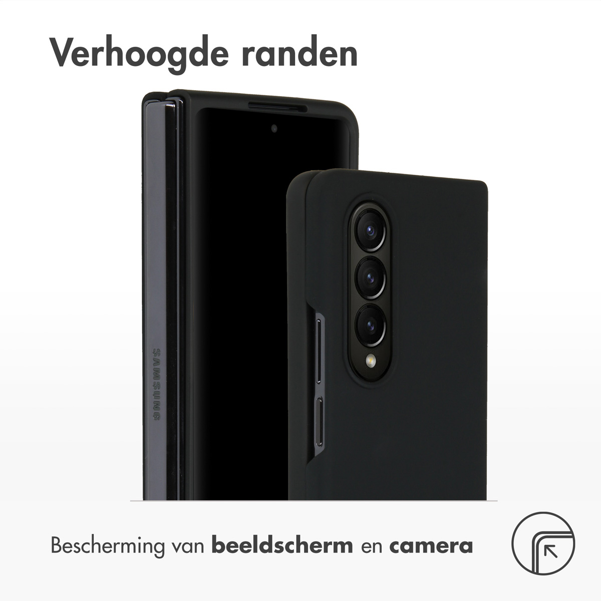 Due custodie nere per telefono con bordi rialzati che proteggono schermi e fotocamere.