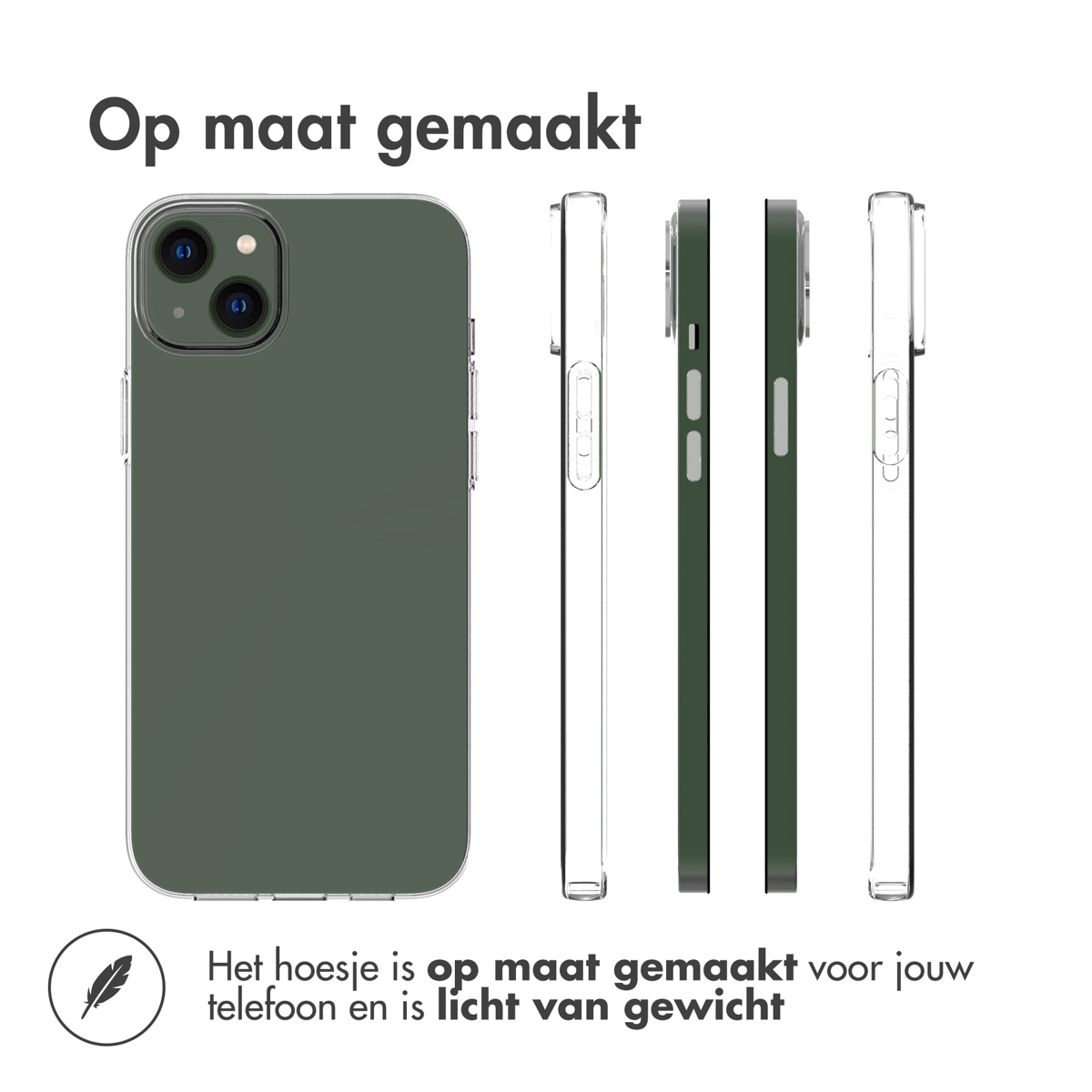 Groene telefoonhoes, van achteren en zijkanten getoond.