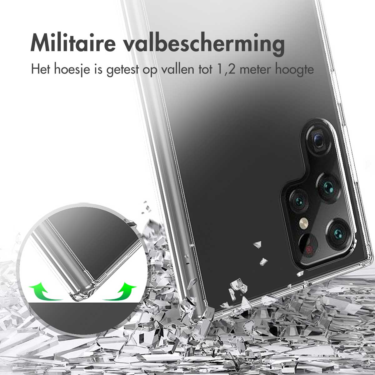 ACCEZZ SH00046980 Custodia per Galaxy S22 Ultra, Trasparente