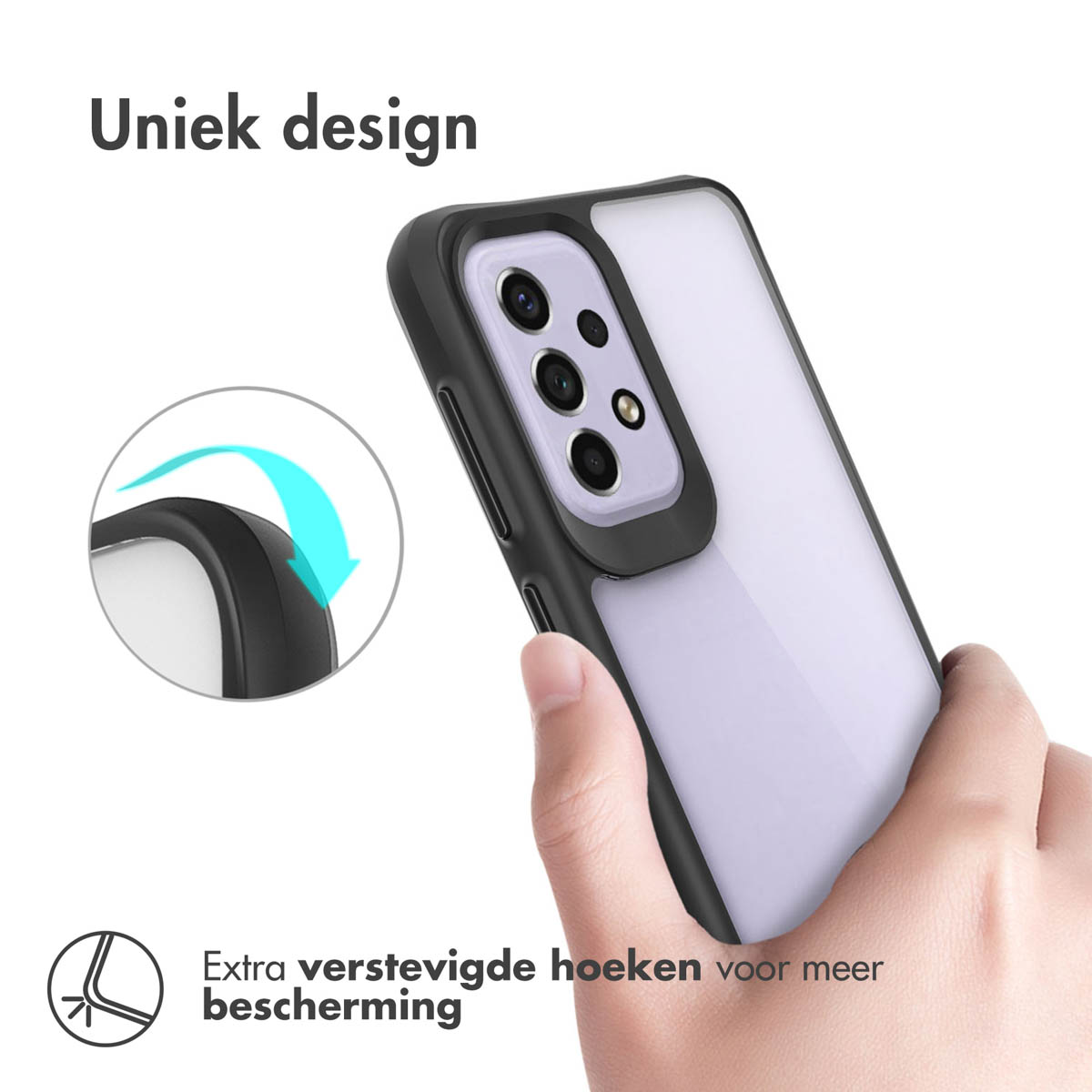 Une coque de téléphone avec des coins renforcés pour une protection accrue.